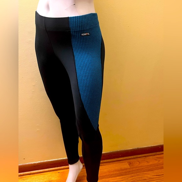 Kerrits Black Blue Houndstooth Equestrian Breeches Pants. Mannequin is size 6 - Picture 2 of 9